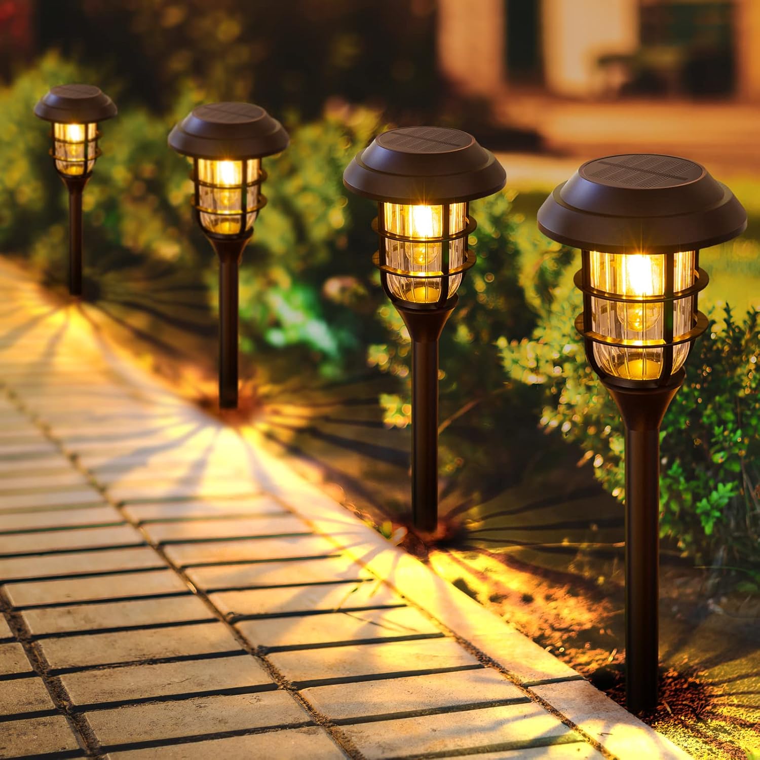 LETMY Solar Pathway Lights Outdoor, 8 Pack Bright Solar Lights Outdoor, IP65 Waterproof Auto On/Off Solar Garden Lights Solar Powered Landscape Lighting for Yard Patio Walkway Driveway