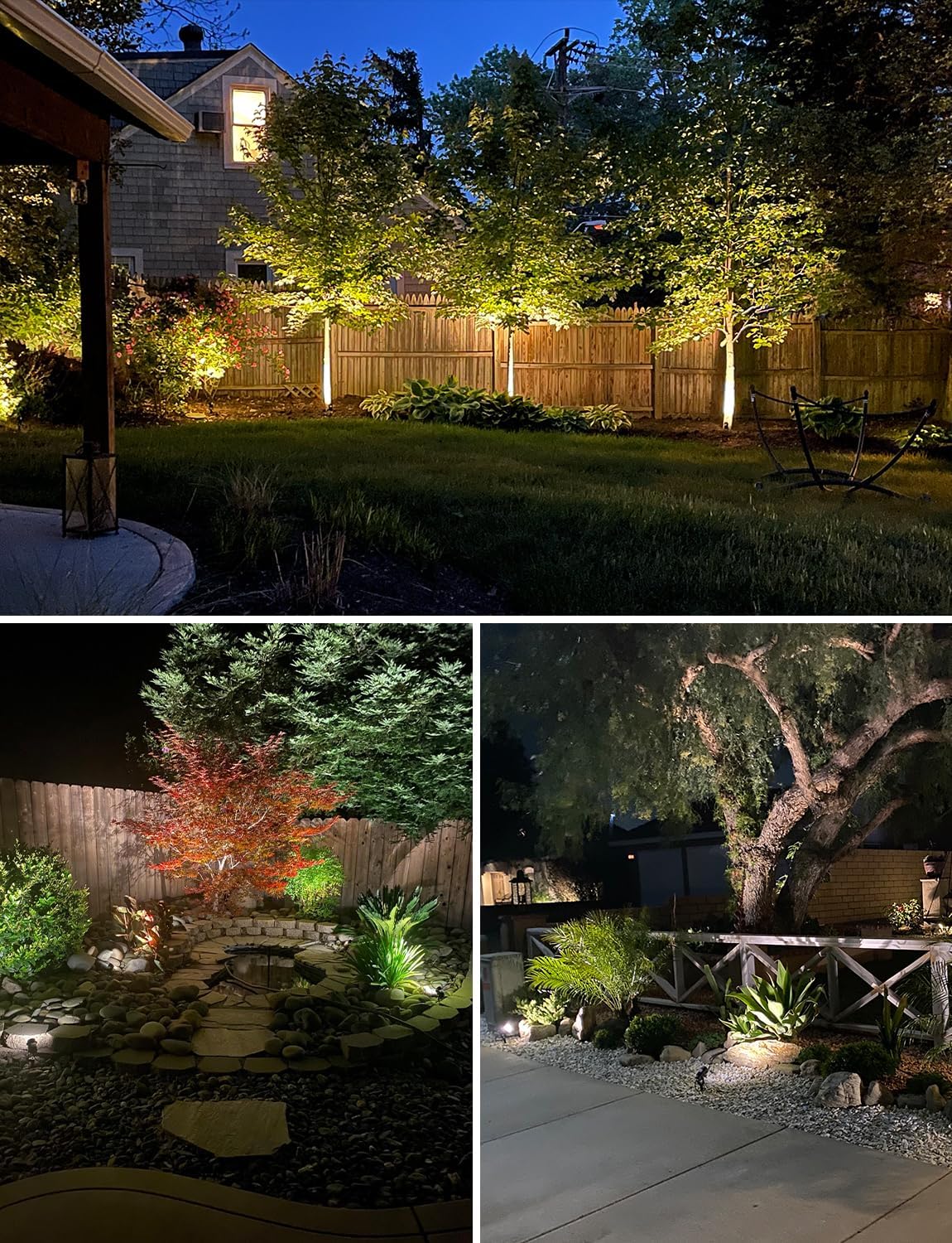 SUNVIE 12W Low Voltage LED Landscape Lights with Connectors, Outdoor 12V Super Warm White (900LM) Waterproof Garden Pathway Lights Wall Tree Flag Spotlights with Spike Stand (10 Pack with Connector) - Image 5